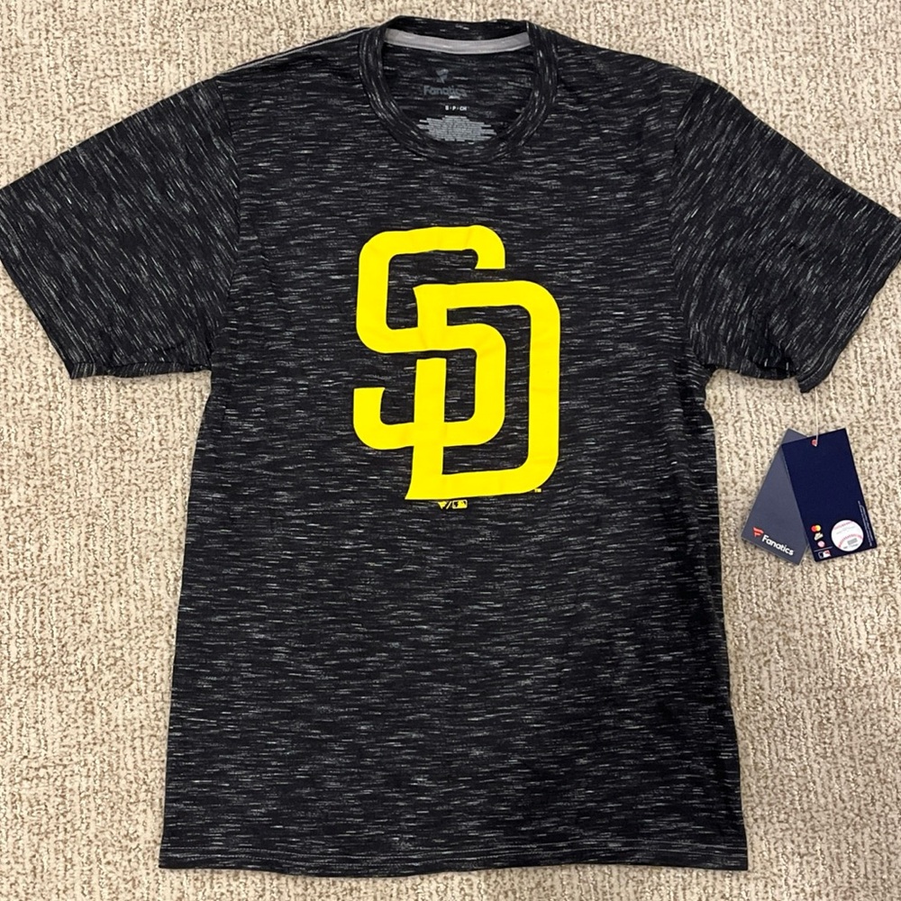San Diego Padres Men's/Teen T-shirt Size Small Heather Black Baseball MLB NWT